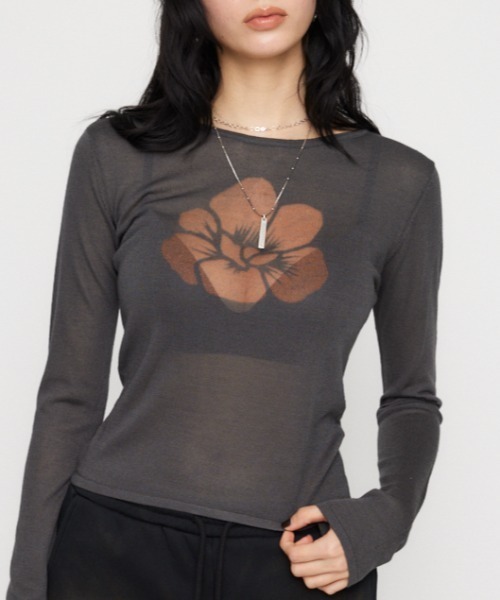 ニット セーター FLOWER MESH ニット レディース