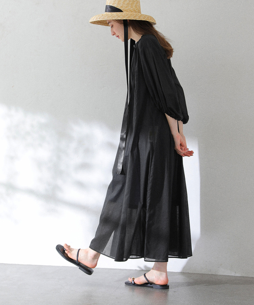 La TOTALITE ワンピース 「洗える」ボイルシャツワンピース