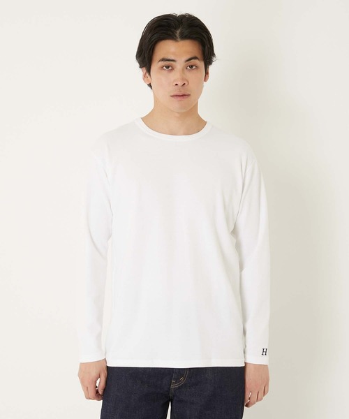 ハリウッドランチマーケット ストレッチフライス コンフォータブル ロングTシャツ ストレッチフライス コンフォータブル ロングスリーブスリーブ T
