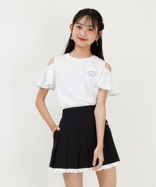 PINKHUNT（ピンクハント） tシャツ 肩だしフリル袖 Tシャツ 0594K