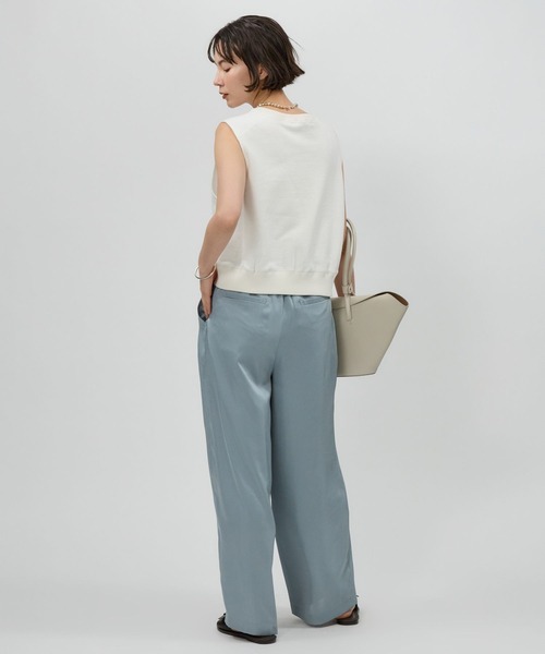 BABYLONE（バビロン） パンツ スリータックサテンイージーパンツ