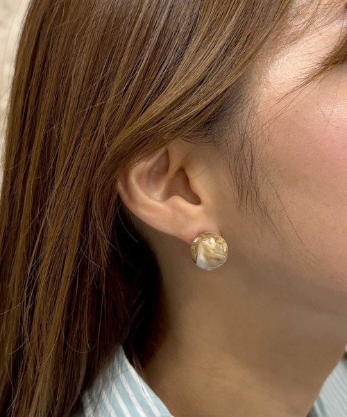 Flowering（フラワーリング） ピアス BiSAYA/ラウンド/マーブル