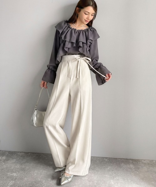 mily bilet ワイドパンツ スラックス パンツ 入学式 「mily bilet 