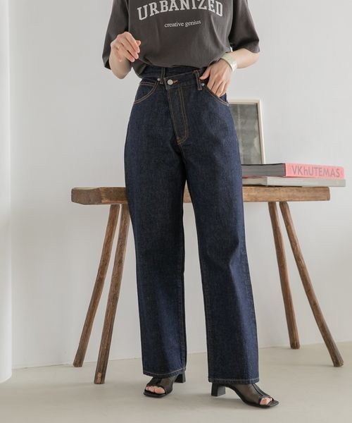 [LOWRYS FARM] Denim брюки MEDIUM one woshu женский 