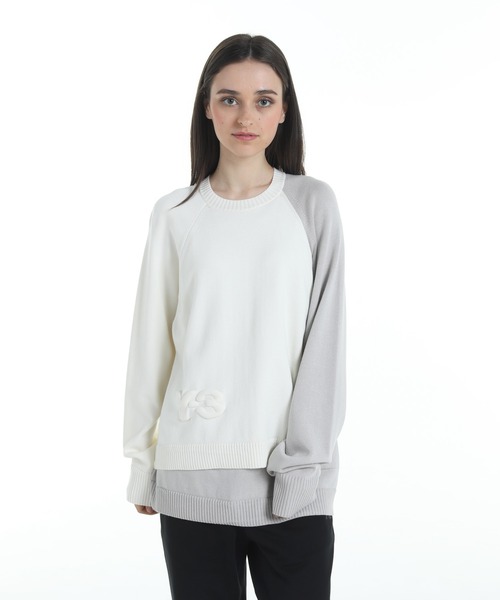Y-3 セーター ニット LOGO KNIT CREW メンズ レディース : ZOZOTOWN