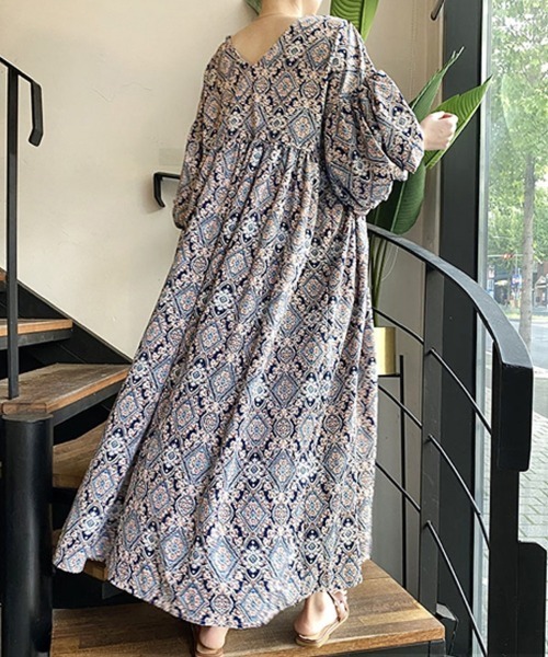 ワンピース 半袖 エスニック柄ワンピース : ZOZOTOWN Yahoo!店 - 通販