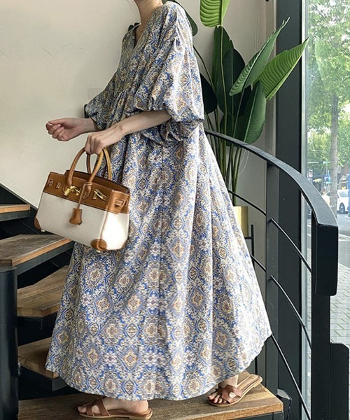 ワンピース 半袖 エスニック柄ワンピース : ZOZOTOWN Yahoo!店 - 通販