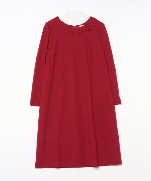 Rose Tiara（ローズティアラ） 長袖ワンピース 42 レッド レディース