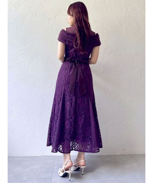 オーガンベールマーメイドドレス / ブラックレースパーティードレス dazzlin（ダズリン） ドレス オーガンベールマーメイドドレス