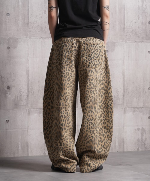 パンツ 「D-LAND」レオパード バレルレッグパンツ / Leopard