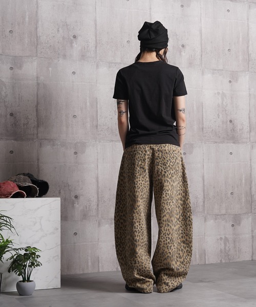 パンツ 「D-LAND」レオパード バレルレッグパンツ / Leopard Barrel