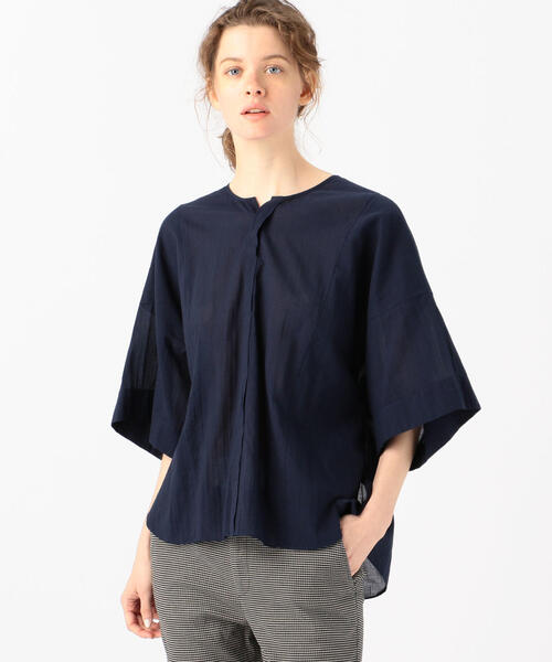 「GALERIE VIE」 7分袖ブラウス 36 ネイビー レディース