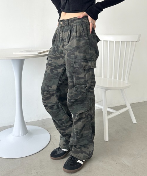 カーゴパンツ 迷彩カーゴパンツ カモフラカーゴパンツ レディース