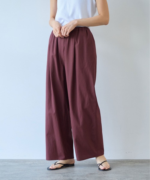 yuni パンツ 80/2強撚コットンギャバwideパンツ レディース : ZOZOTOWN
