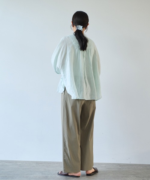 yuni ワイドパンツ パンツ 80/2強撚コットンギャバwideパンツ