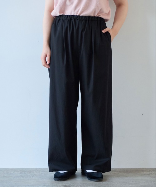 yuni ワイドパンツ パンツ 80/2強撚コットンギャバwideパンツ