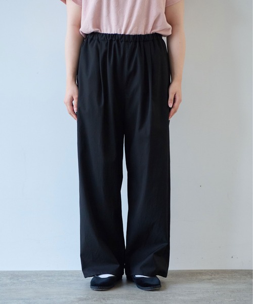 yuni ワイドパンツ パンツ 80/2強撚コットンギャバwideパンツ