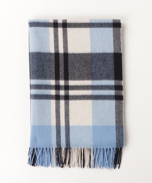 Joshua Ellis（ジョシュアエリス） チェック柄マフラー - ブルー