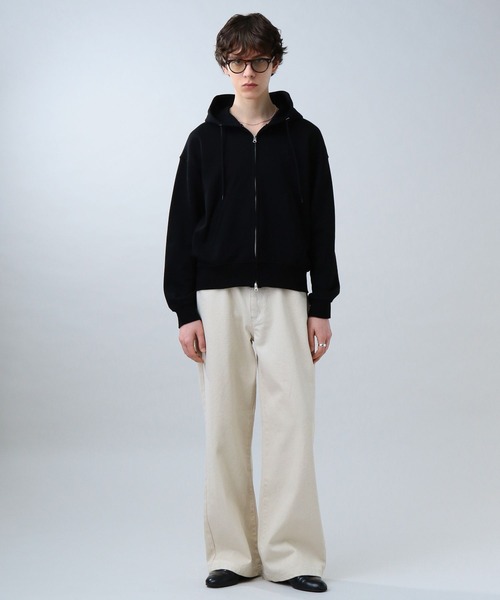 「LURAKU」 加工デニムパンツ LARGE ブラック メンズ
