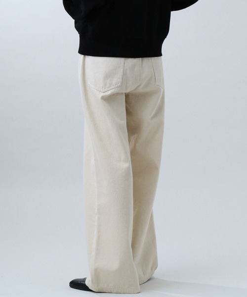 「LURAKU」 加工デニムパンツ LARGE ブラック メンズ