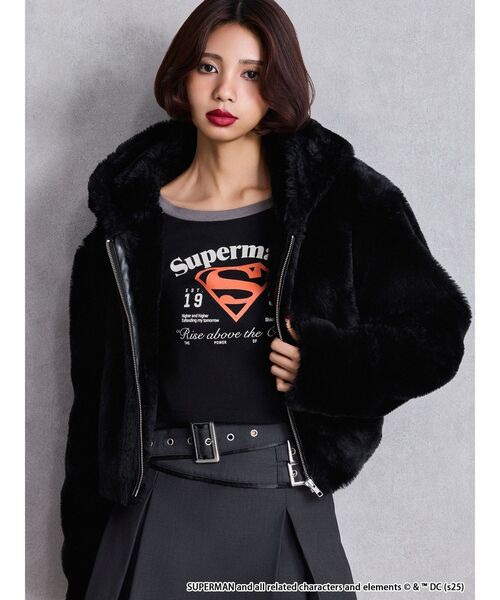 tシャツ SUPERMAN GYDA 2WAYラグランショートトップス レディース