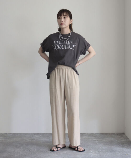 「fredy emue」 イージーパンツ 38 ベージュ レディース_画像2