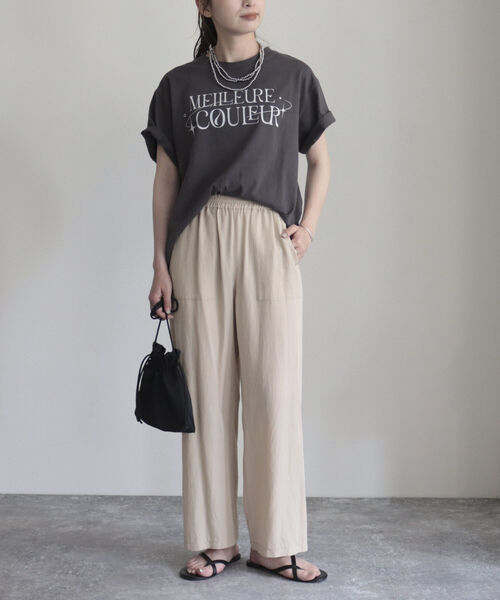 「fredy emue」 イージーパンツ 38 ベージュ レディース_画像4