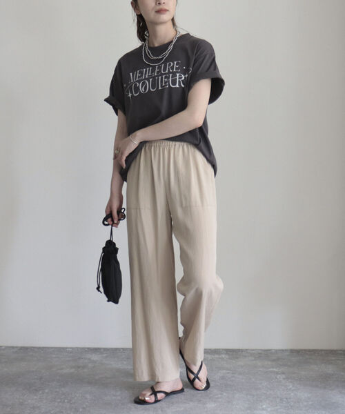 「fredy emue」 イージーパンツ 38 ベージュ レディース_画像5