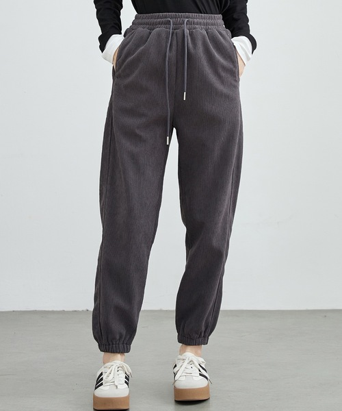 DAYRA パンツ コーデュロイ ウエスト イージー ジョガー パンツ