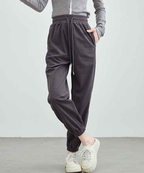コーデュロイカーブジョガーパンツ　グレー コーデュロイカーブジョガーパンツ グレー 低 価格 通販