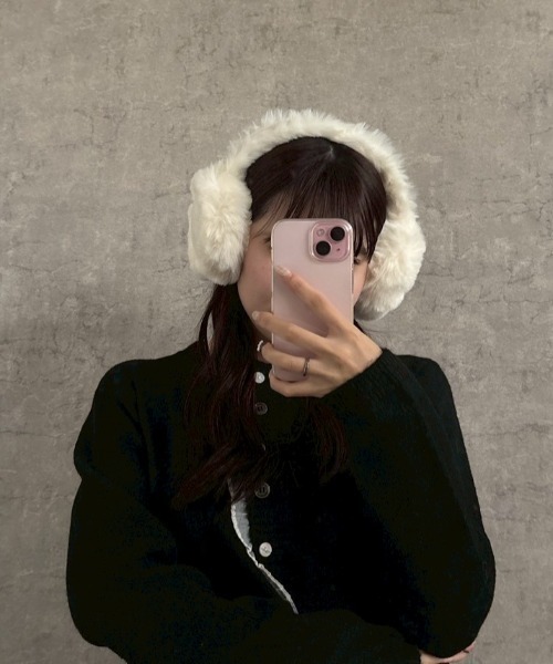 ブラック ビジューロゴ付きイヤーマフ　mimi.a trim_fce_item66fa50ffe6df6.jpg