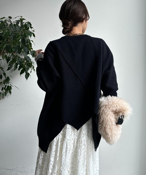 DouDou（ドゥドゥ） ニット セーター 「WEB限定」ステッチアシメ