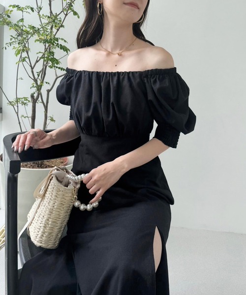 「one after another NICE CLAUP」 半袖ワンピース FREE ブラウン レディースの画像9