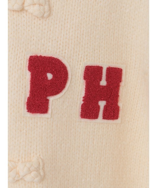 PINK HOUSE（ピンクハウス） カーディガン PHロゴワッペン付きフード