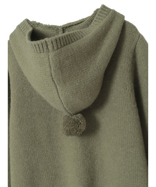 PINK HOUSE（ピンクハウス） カーディガン PHロゴワッペン付きフード