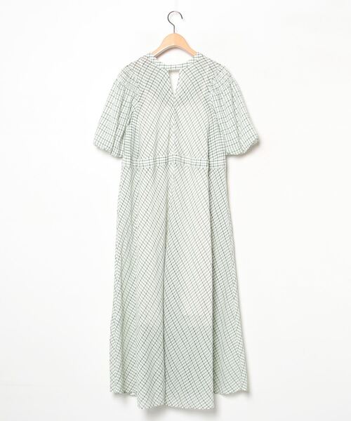 「LILY BROWN」 チェック柄半袖ワンピース FREE グリーン レディース_画像2