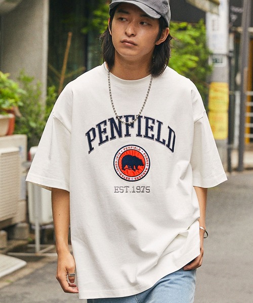 「PEN FIELD」 半袖Tシャツ M ブラウン メンズ_画像2