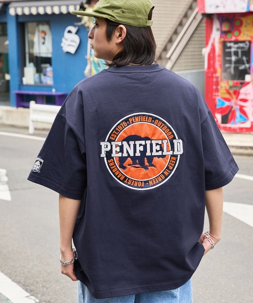 「PEN FIELD」 半袖Tシャツ M ブラウン メンズ_画像6