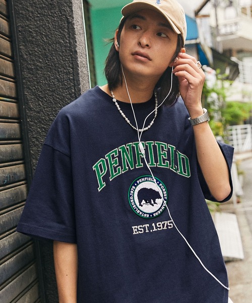 「PEN FIELD」 半袖Tシャツ M ブラウン メンズ_画像8
