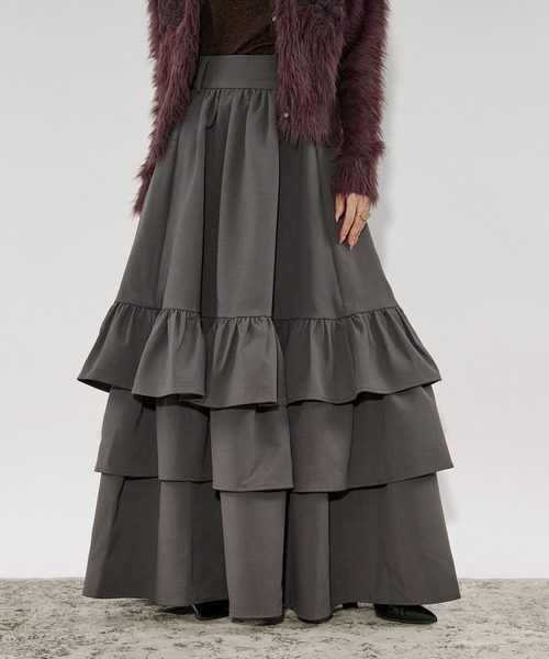 Ezick スカート ruffle frill skirt ボリュームラッフルスカート/SETUP