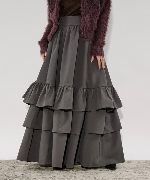 Ezick スカート ruffle frill skirt ボリュームラッフルスカート/SETUP