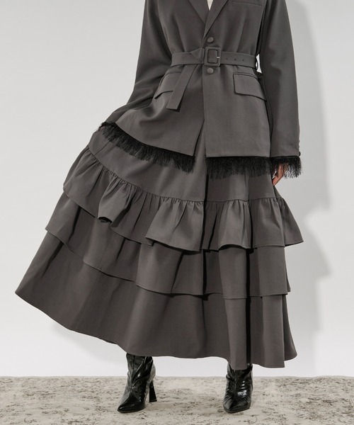 Ezick スカート ruffle frill skirt ボリュームラッフルスカート/SETUP