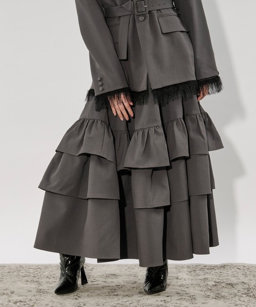 Ezick スカート ruffle frill skirt ボリュームラッフルスカート/SETUP