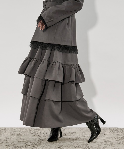 Ezick スカート ruffle frill skirt ボリュームラッフルスカート/SETUP