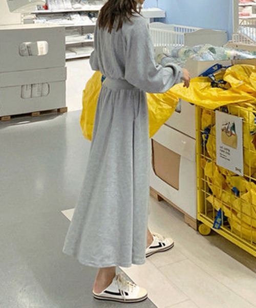 「SETUP7」 「maison breeze」長袖ワンピース FREE ブラック レディース_画像6