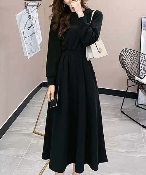 「SETUP7」 「maison breeze」長袖ワンピース FREE ブラック レディース_画像7