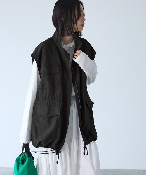 「Chaco closet」 ベスト FREE カーキ レディース_画像4