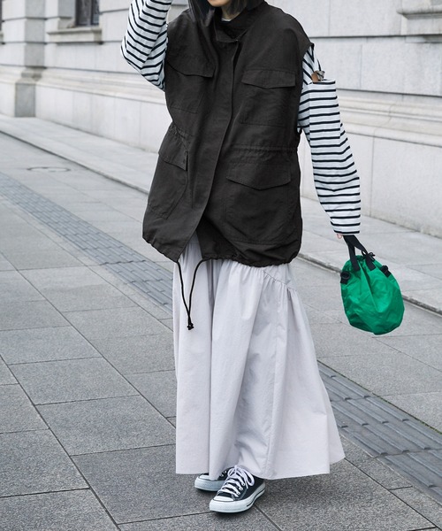 「Chaco closet」 ベスト FREE カーキ レディース_画像8