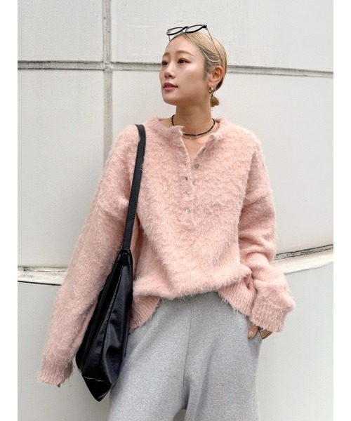 新品未使用！ungrid ヘンリーネック起毛ルーズニット ヘンリーネック起毛ルーズニット（ニット/セーター）｜Ungrid（アン