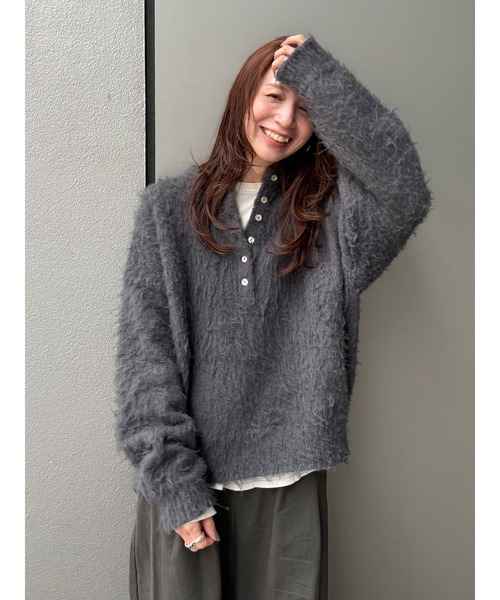 Ungrid（アングリッド） ニット セーター ヘンリーネック起毛ルーズ